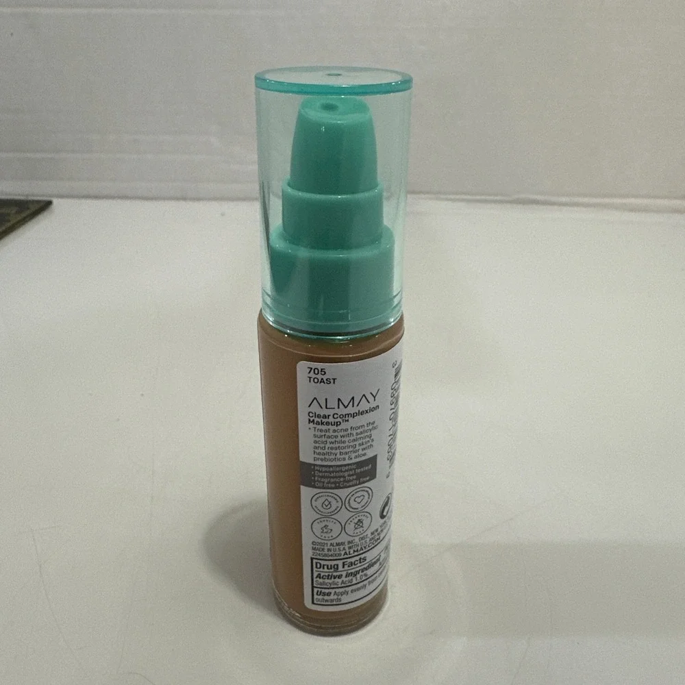 Almay Clear Complexion Acne Foundation,Cruelty Free, #705 Toast‎ New